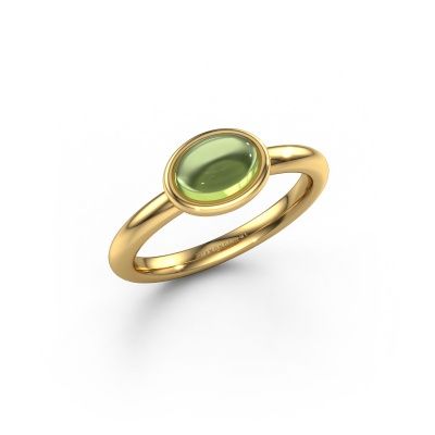Ring Blossom OVL 585 gold peridot 7x5 mm
