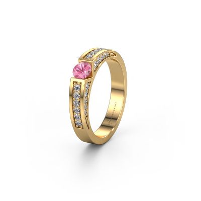 Wedding ring WH2098L 585 gold pink sapphire ±0.16x0.12in