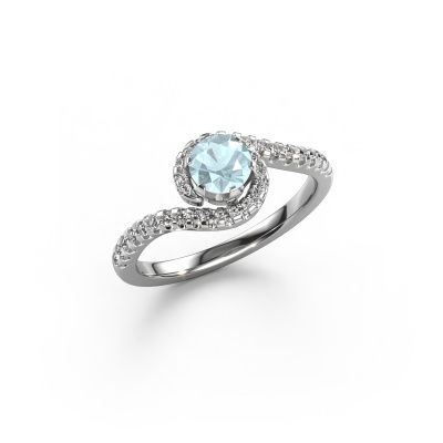 Engagement ring Elli 950 platinum aquamarine 5 mm