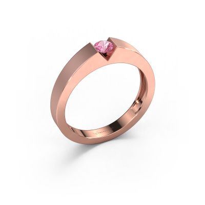 Verlobungsring Lizzy 1 585 Roségold Pink Saphir 3.7 mm