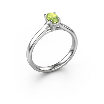 Verlobungsring Mignon ovl 1 950 Platin Peridot 8x6 mm
