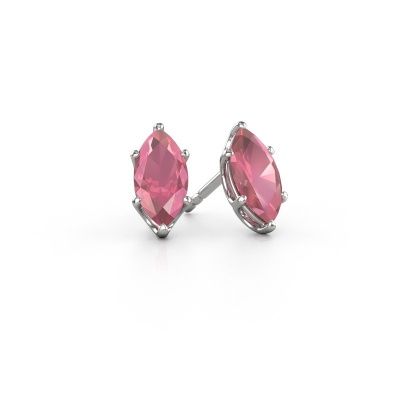 Stud earrings Sam MRQ 950 platinum tourmaline pink 10x5 mm