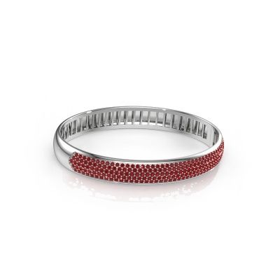 Bracelet jonc Emely 9mm 585 or blanc rubis 1.4 mm