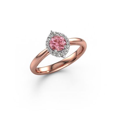 Engagement ring Tora 585 rose gold pink lab grown diamond 5 mm