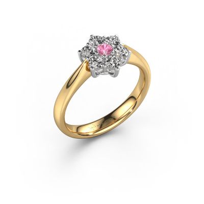 Bague de fiançailles Chantal 1 585 or jaune saphir rose 2.4 mm