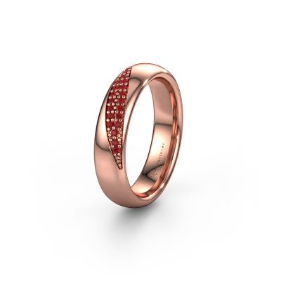 Wedding ring WH2025L 585 rose gold ruby ±5x2.2 mm