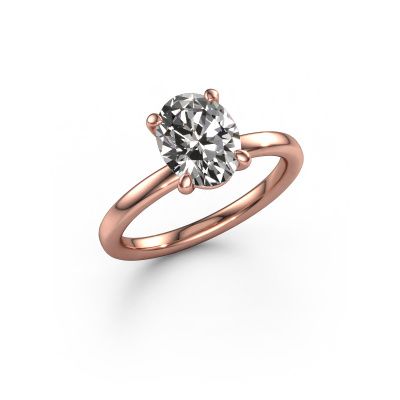 Engagement ring Simone OVL 1 585 rose gold zirconia 9x7 mm