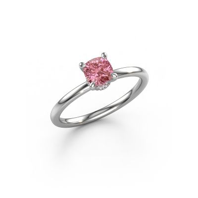Engagement ring Crystal CUS 3 950 platinum pink lab grown diamond 5 mm