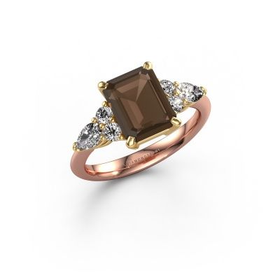 Verlobungsring Melani EME 585 Roségold Rauchquarz 9x7 mm