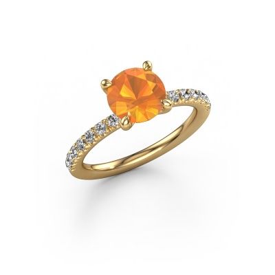 Bague de fiançailles Crystal RND 2 585 or jaune citrine 7.3 mm