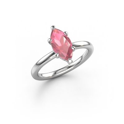 Engagement ring Simone MRQ 2 950 platinum tourmaline pink 11x5.5 mm