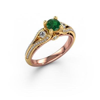 Engagement ring Nikita 585 rose gold emerald 5 mm