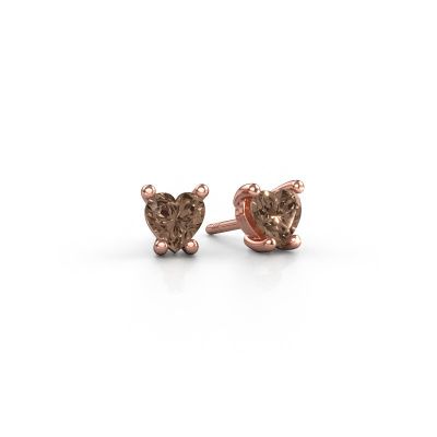 Earrings Sam Heart 585 rose gold brown diamond 0.50 crt