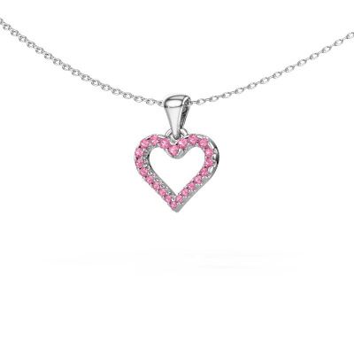 Pendant Heart 7 950 platinum pink sapphire 1 mm
