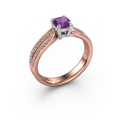 Verlobungsring Antonia cus 2 585 Roségold Amethyst 5 mm