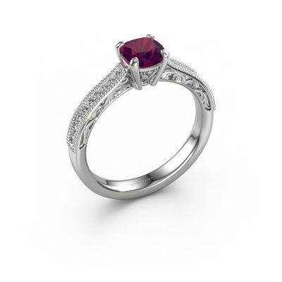 Engagement ring Shonta CUS 585 white gold rhodolite 5.5 mm