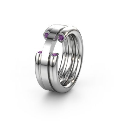 Wedding ring WH6018L 950 platinum amethyst ±0.31x0.12in