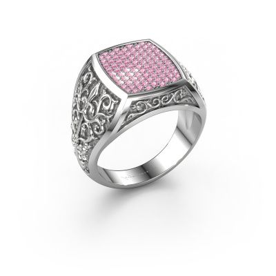 Men's ring Danny 950 platinum pink sapphire 0.9 mm