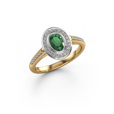 Verlobungsring Noud 2 OVL 585 Gold Smaragd 6x4 mm
