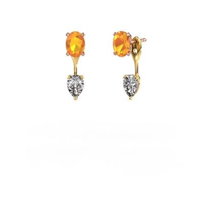Pendants d'oreilles Kate OVL-PER 585 or rose citrine 7x5 mm