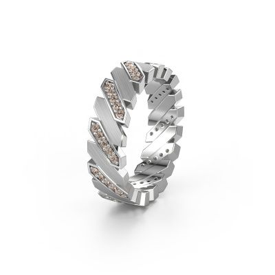 Bague de mariage WH2036L 585 or blanc diamant brun ±7x2.2 mm