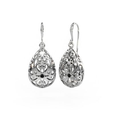 Drop earrings Idalia 2 585 white gold black diamond 0.117 crt