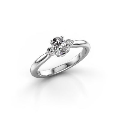 Engagement ring Lieselot OVL 585 white gold diamond 0.71 crt