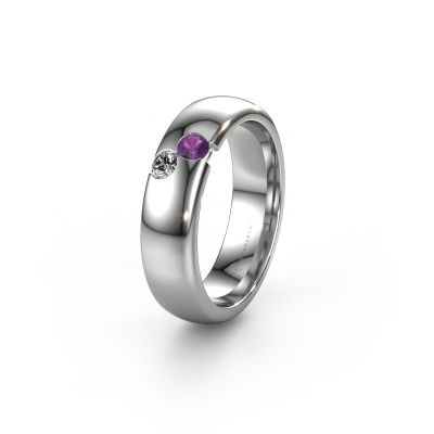 Wedding ring WH1003L26C 585 white gold amethyst ±0.24x0.09in