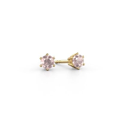 Earrings Fay 585 gold morganite champagne 4.2 mm