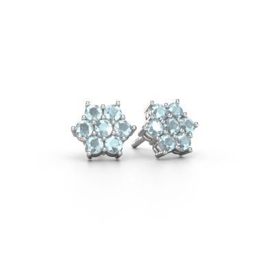 Clous d'oreilles Bonita 950 platine aigue-marine 2.4 mm