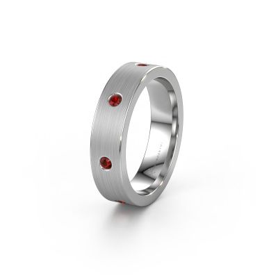 Wedding ring WH0105L15BM 585 white gold garnet 2 mm ±5x2 mm