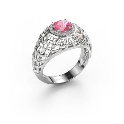 Pinky ring Jens 585 white gold pink sapphire 6.5 mm