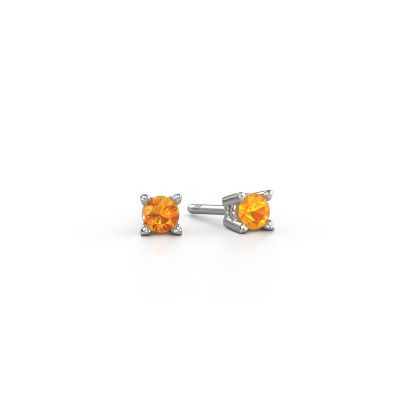 Stud earrings Cather 950 platinum citrin 4 mm