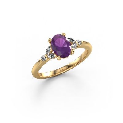 Engagement ring Megan OVL 585 gold amethyst 7,5x5,5 mm