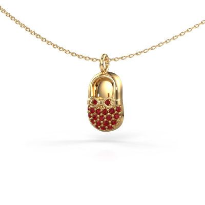 Pendant Babyshoe 585 gold ruby 1.3 mm