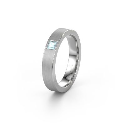 Friendship ring WH0101L14BMSQ 585 white gold aquamarine ±0.16x0.08 in