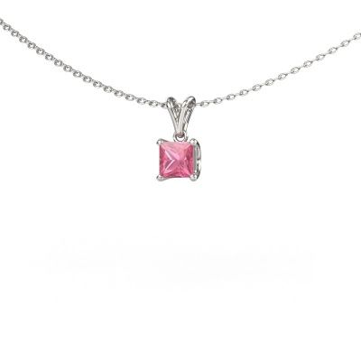 Pendant Sam SQR 585 white gold pink sapphire 4.5 mm