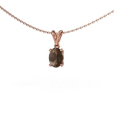 Hanger Sam OVL 585 rosé goud rookkwarts 8x6 mm