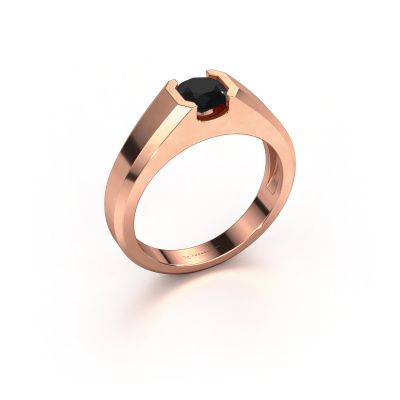 Heren ring Indigo 585 rosé goud zwarte diamant 0.96 crt