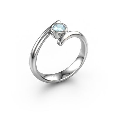 Ring Mary 585 white gold aquamarine 4 mm