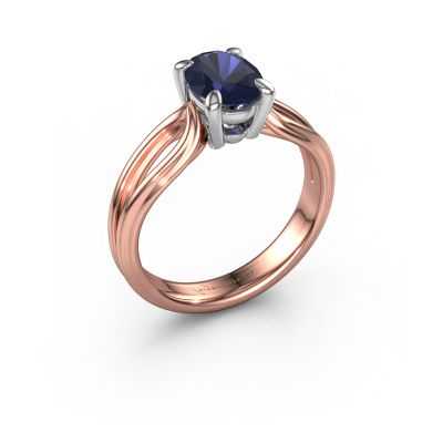 Verlobungsring Antonia ovl 1 585 Roségold Saphir 8x6 mm
