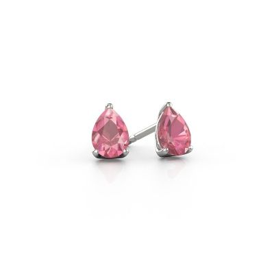 Stud earrings Sam PER 950 platinum tourmaline pink 7x5 mm