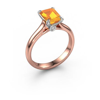 Verlobungsring Valorie eme 1 585 Roségold Citrin 9x7 mm