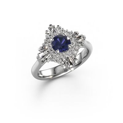 Engagement ring Thalia 585 white gold sapphire 5.4 mm