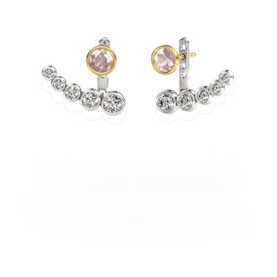 Earrings Wendy 585 white gold morganite champagne 5 mm