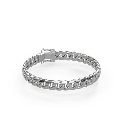 Cuban bracelet ±0.39 in 585 white gold
