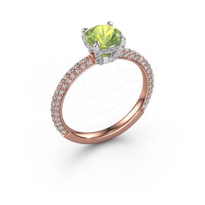 Engagement ring Saskia RND 2 585 rose gold peridot 7 mm