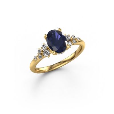 Engagement ring Emma OVL 585 gold sapphire 8x6 mm