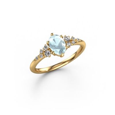 Ring Royce OVL 585 Gold Aquamarin 7x5 mm