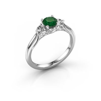 Engagement ring Laurian RND 585 white gold emerald 5 mm